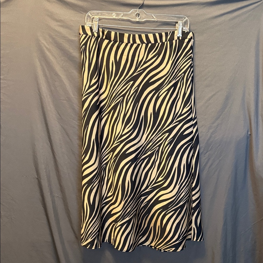J. Crew Black and tan  Zebra A-Line Skirt